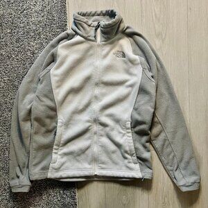 The North Face Women’s Full Zip Fleece Casual White and Gray Size Large